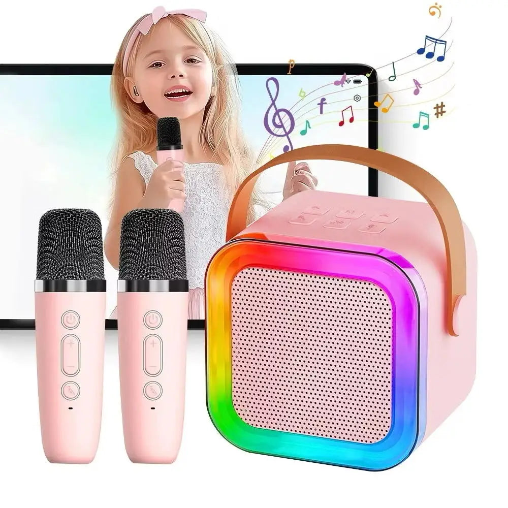 Caixa de Som e Karaokê com 2 Microfones Bluetooth