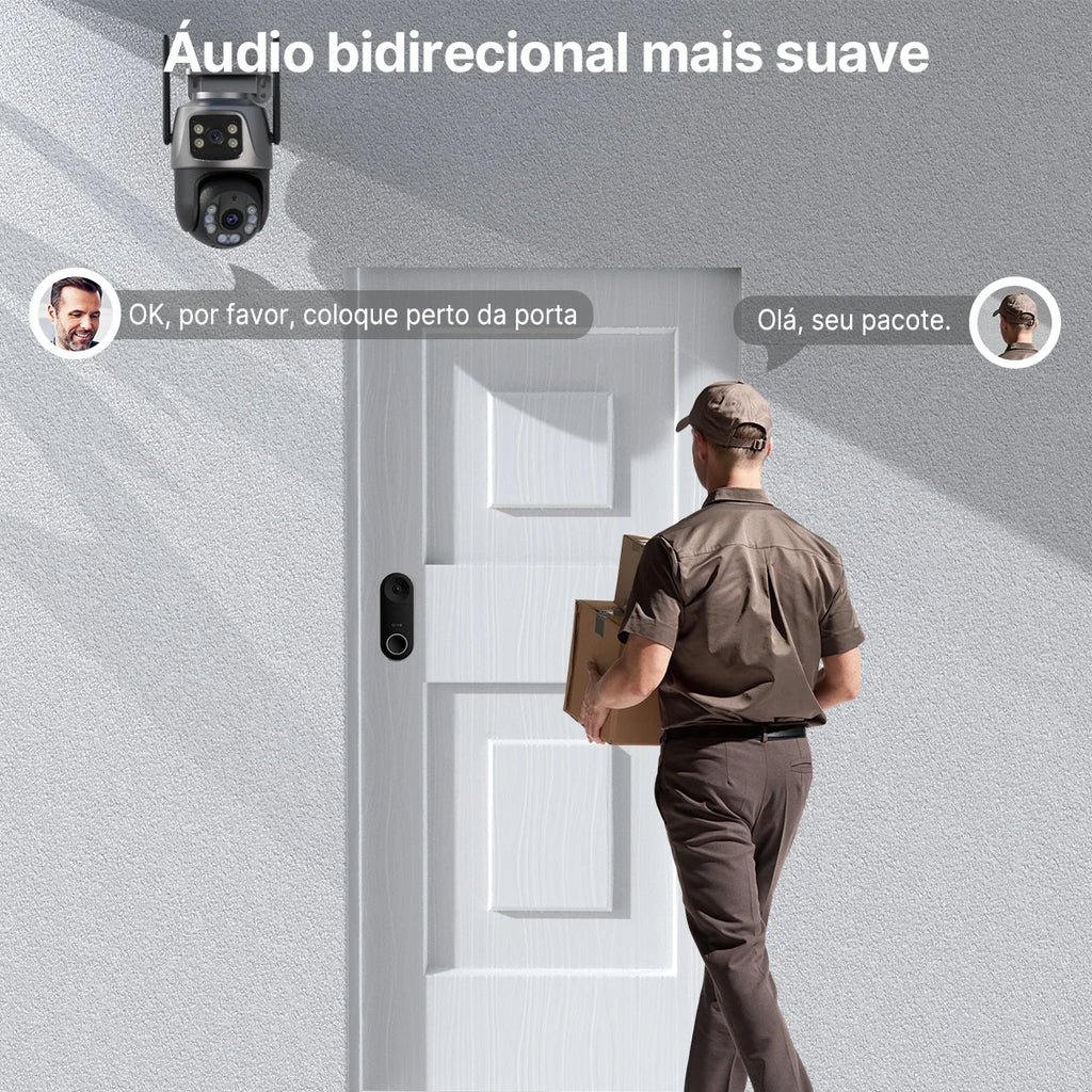 Câmera de Segurança Externa Dupla Lente à Prova d’Água