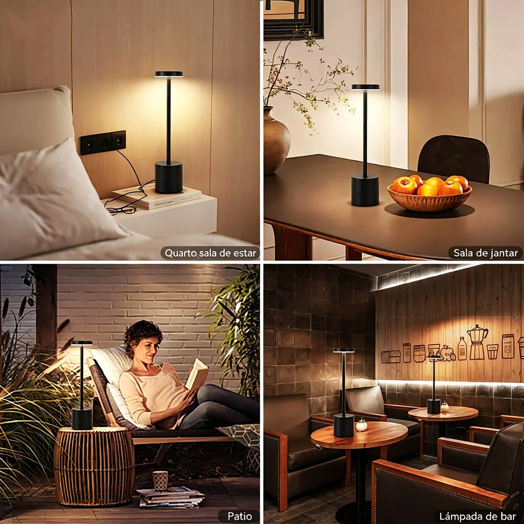 Luminária de Mesa LED com Toque Sem Fio