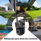Câmera de Segurança Externa Dupla Lente à Prova d’Água