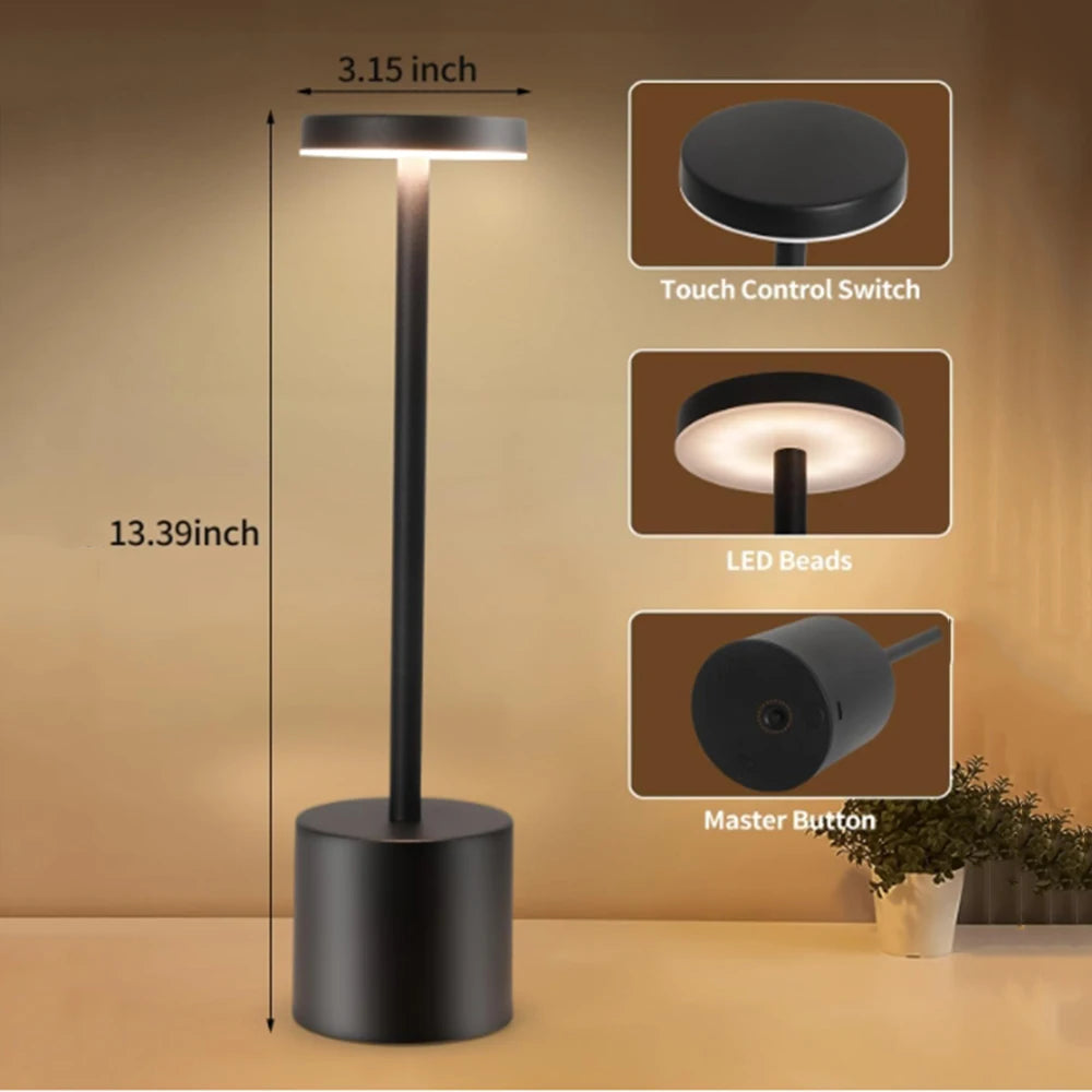 Luminária de Mesa LED com Toque Sem Fio