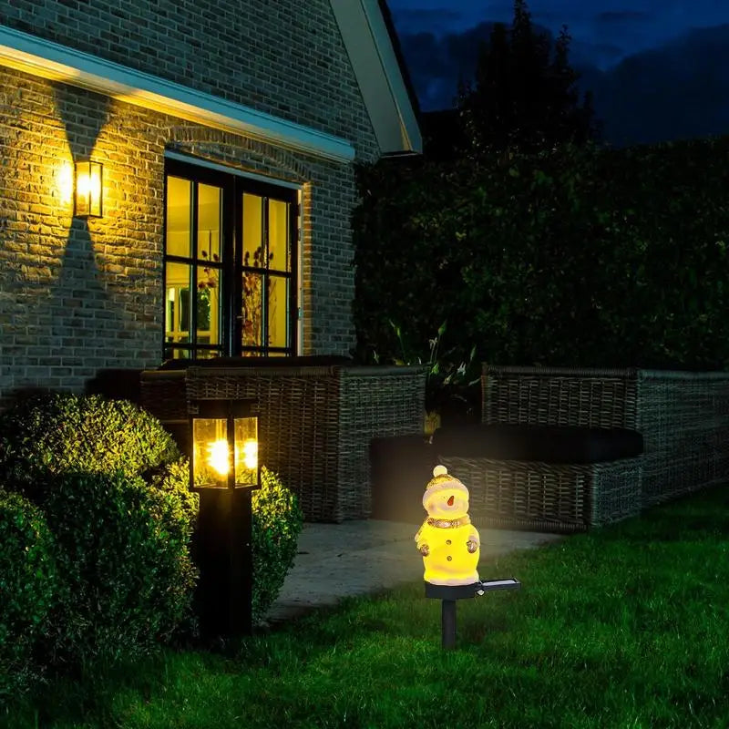 Luminária Solar Boneco de Neve