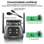 Câmera de Segurança Externa Dupla Lente à Prova d’Água