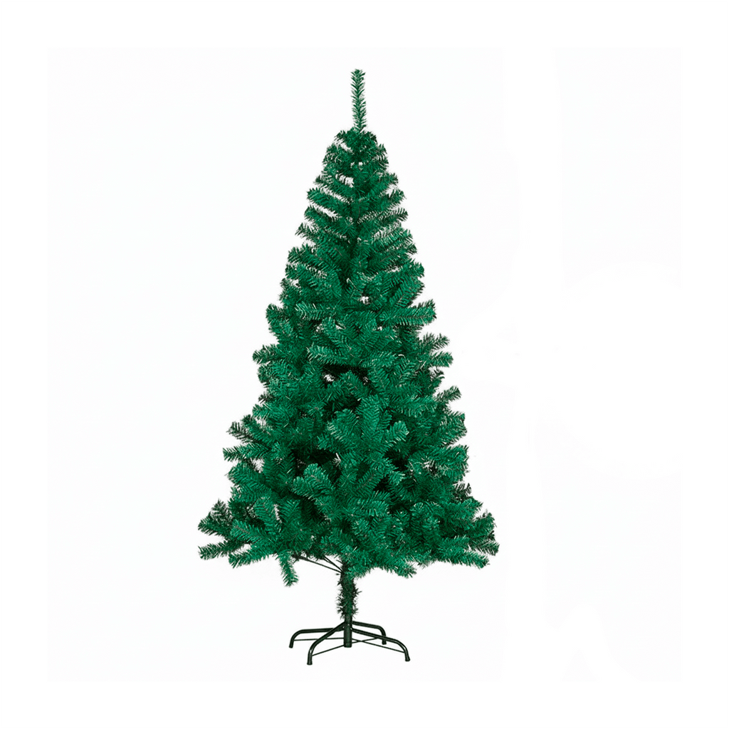 Árvore de Natal Pinheiro com galhos cheios e flexíveis, ideal para decoração natalina em casas e ambientes comerciais