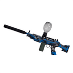 Lançador de bolinhas de gel automática Blaster Gel BLG-020 com design azul camuflado, ideal para diversão ao ar livre