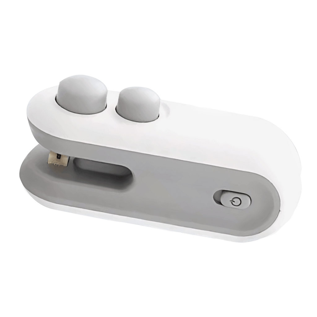 Mini selador e cortador de embalagens portátil, compacto e recarregável, ideal para o dia a dia