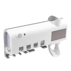 Suporte inteligente para escova de dentes com dispensador automático de pasta e luz UV solar para esterilização